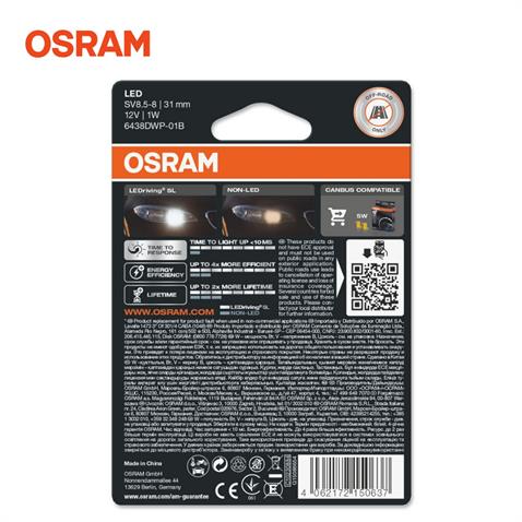 OSRAM 12V SOFİT AMPUL LED C5W 6000K (31 MM) (1 AD)