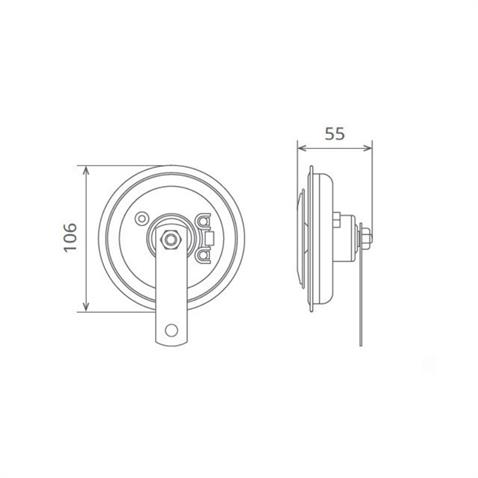 SEGER 12V DİDİT KORNA 315 HZ KALIN SES KIRMIZI (BÜYÜK BOY) (106 MM)