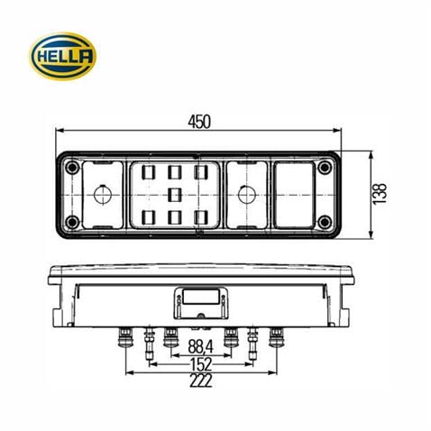 HELLA 24V STOP LAMBASI LEDLİ KRONE DORSE BOYNUZLU SAĞ