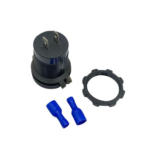 12V-24V DİJİTAL VOLTMETRE+ŞARJ CİHAZLI (USB) (3 A) (OFF-ON ANAHTARLI) (MAVİ IŞIK) (28 MM)