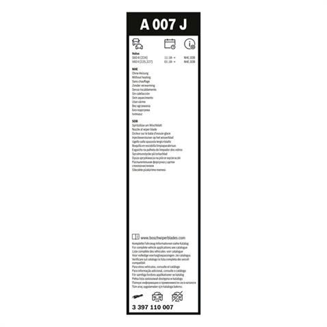 BOSCH SİLECEK SÜPÜRGESİ 600/500 MM AEROTWIN (FISKİYELİ) (A007J) VOLVO S60 III/V60 II