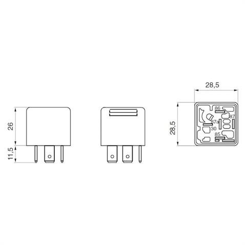 BOSCH 24V RÖLE 5 UÇLU 20/10 A (DİRENÇLİ) (30-85-86-87-87a)