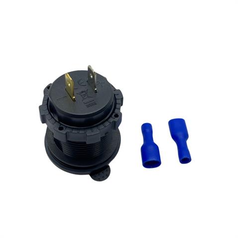 12V-24V TELEFON ŞARJ CİHAZI (USB+TYPE-C) (3 A) (MAVİ IŞIK) (28 MM)