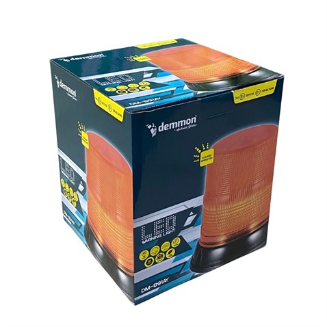 12V-24V ÇAKAR TEPE LAMBA 60 LEDLİ ÇAKMAK FİŞLİ SARI (7 FONKSİYONLU) (180*130 MM)