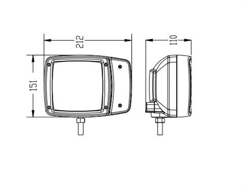 12V ÖN FAR SİNYALLİ (SOKETLİ ALTTAN BAĞLANTILI) İŞ MAKİNASI SAĞ