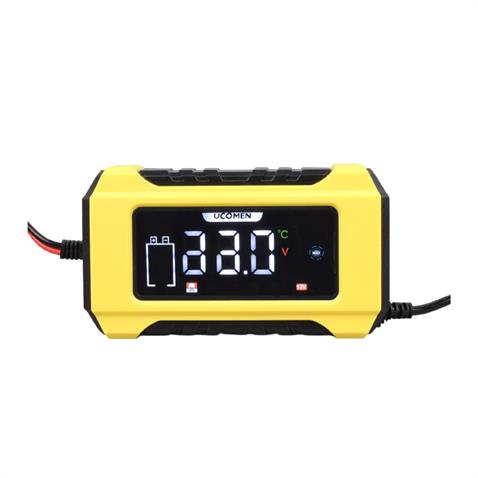 UCOMEN 12V ŞARJ REDRESÖRÜ (AKILLI AKÜ ŞARJ CİHAZI) OTOMATİK 6 A LCD BÜYÜK EKRAN SARI (+AGM/JEL)