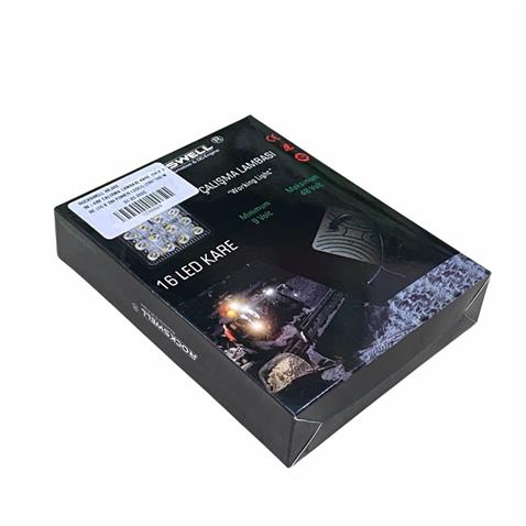 12V-48V ÇALIŞMA LAMBASI KARE (16 LEDLİ) (106*106*15 MM) İNCE TİP