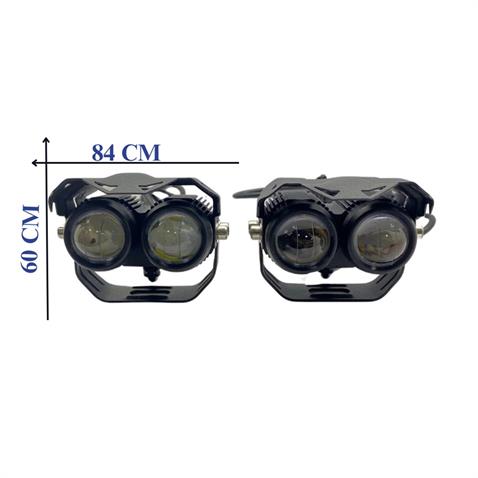 9V-36V LED LAMBA YUVARLAK MERCEKLİ (2 FONKSİYONLU SARI-BEYAZ) TRANSFORMERS MOTOSİKLET