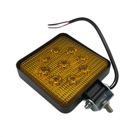 10V-30V ÇALIŞMA LAMBASI 9 X 3W POWER LEDLİ KARE (126*107 MM) SARI 