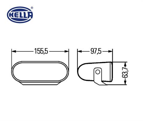 HELLA 12V SİS LAMBASI FF 75 OVAL (DELİCİ-SÜRÜCÜ) (155.5 X 63.7 MM) (1 AD)