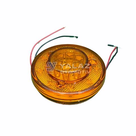 12V-24V SİNYAL LAMBASI (6 LEDLİ) YUVARLAK SARI KOMPLE 