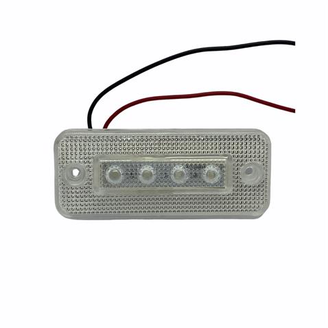 24V YAN SİNYAL LAMBASI SİDE MARKER (4 LEDLİ) (ŞEFFAF-MAVİ) (100*41 MM)