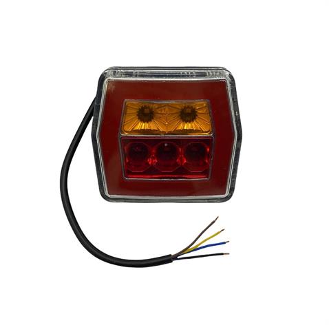 9V-30V STOP LAMBASI KARE (LEDLİ) (KIRMIZI-SARI) (100*100 MM) 