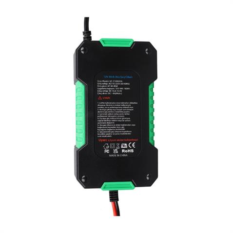 UCOMEN 12V ŞARJ REDRESÖRÜ (AKILLI AKÜ ŞARJ CİHAZI) OTOMATİK 6 A LCD EKRAN YEŞİL (+AGM/JEL)