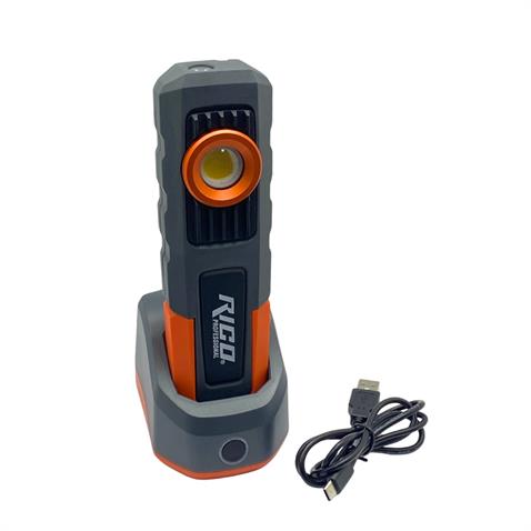 RICO EL FENERİ LEDLİ 600 LÜMEN (5 FONKSİYONLU) KIRMIZI ÇAKARLI MIKNATISLI ASKILI ŞARJLI STANDLI