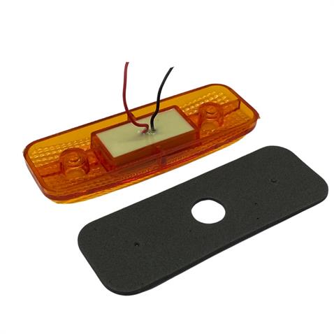 24V YAN SİNYAL LAMBASI DORSE SİDE MARKER SARI (9 LEDLİ) (115*40 MM)