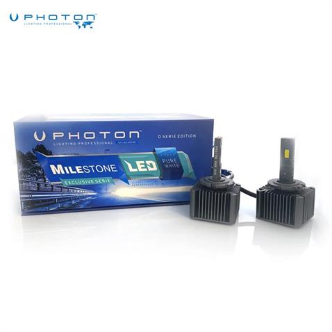 PHOTON 12V-24V D8S CSP LED XENON FAR AMPUL SETİ 6500K 12000 LÜMEN (MİLESTONE)