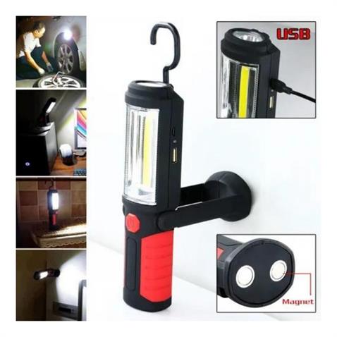 EL FENERİ-ÇALIŞMA LAMBASI LEDLİ (FONKSİYONLU) (USB ŞARJLI) (MIKNATISLI-ASKILI-AYAKLI) 