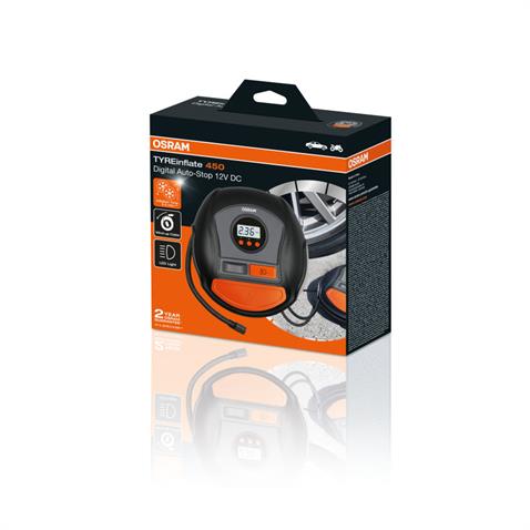 OSRAM 12V LASTİK ŞİŞİRME HAVA KOMPRESÖRÜ 120W (0-100 PSI / 0-6.9 BAR / 3.5 DK) (DİJİTAL)