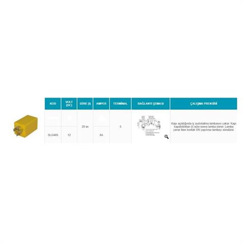 SANEL 12V İÇ AYDINLATMA ZAMAN RÖLESİ (TAVAN LAMBASI GECİKTİRME RÖLESİ) UNIVERSAL