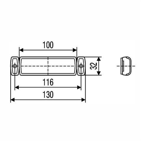 HELLA 12V-24V YAN İKAZ LAMBASI (SİDE MARKER) LEDLİ SARI KRONE TİP DORSE (130*32 MM)
