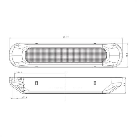 FRISTOM 12V-24V ARKA SİS LAMBASI KIRMIZI (LEDLİ) (132*28 MM) E9