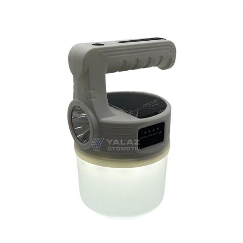 EL FENERİ-ÇALIŞMA LAMBASI LEDLİ (USB ŞARJLI) (ULTRA PARLAK GÜÇLÜ LED) (BEYAZ) GÜNEŞ ENERJİLİ