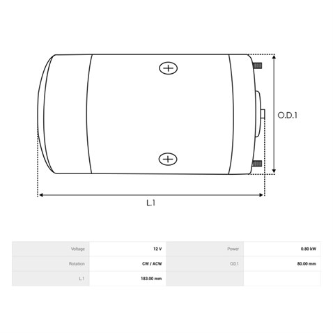 MAHLE 12V DC MOTOR (0.8 KW 3.500 DEVİR SAĞ-SOL DÖNÜŞ)