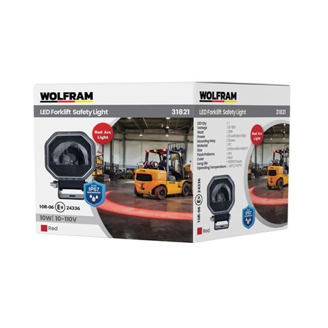 WOLFRAM 12V-80V LED SPOT LAMBA MERCEKLİ (KIRMIZI OVAL ÇİZGİ) (90*78 MM) FORKLİFT E9