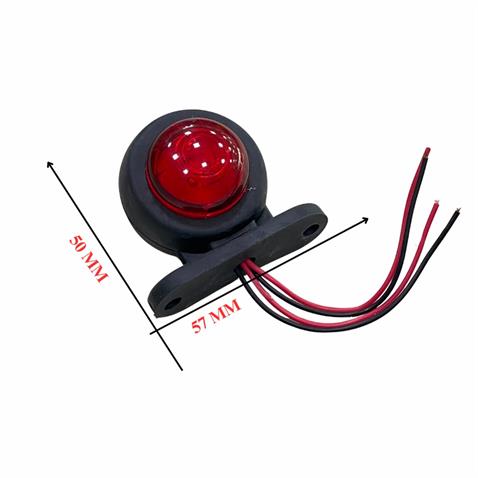 12V-24V TAKOZ LAMBASI MİNİ SARI-KIRMIZI (3 LEDLİ) (57*50 MM)