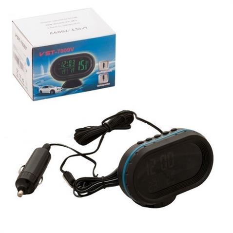 12V-24V TERMOMETRE İÇ DIŞ+ALARM+ZAMAN SAATİ VOLTMETRE ÇAKMAK FİŞLİ 
