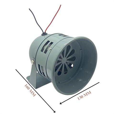 24V MOTORLU SİREN METAL BÜYÜK TİP 400 HZ (GRİ) (130*160 MM)