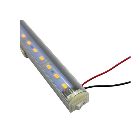 12V FLORESAN TAVAN LAMBASI LEDLİ ANAHTARLI SARI (ŞEFFAF CAM) (30 CM)