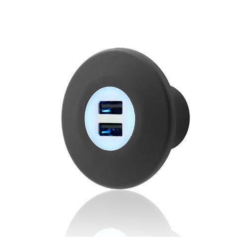 SANEL 12V-24V TELEFON ŞARJ CİHAZI (USB X 2) (1A X 2) (MAVİ LED IŞIK)