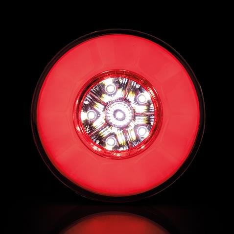 12V-24V STOP LAMBASI YUVARLAK (LEDLİ) (3 FONKSİYONLU) (KIRMIZI-BEYAZ) (110*36 MM) 