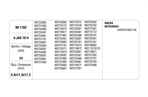 MEGA MARŞ KÖMÜRÜ MITSUBISHI YM 24V (4 AD)