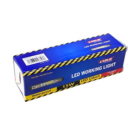 10V-30V LED ÇALIŞMA LAMBASI (OFF-ROAD) SARI-BEYAZ 15W SARI ÇAKARLI (151*39 MM)
