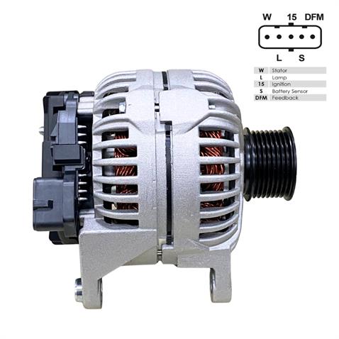 24V ALTERNATÖR DİNAMO BOSCH TİPİ 90 A (SOKETLİ 5 FİŞ) (W-L-15-S-DFM) IVECO EURO CARGO
