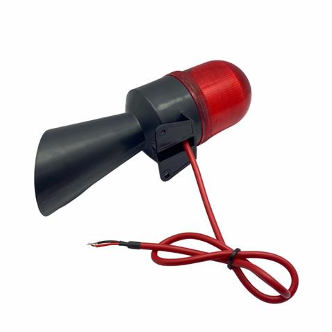 12V AC-DC ÇAKAR TEPE LAMBASI KIRMIZI (LEDLİ) (BUZZER SES İKAZLI-GERİ VİTES KORNASI) İTFAİYE