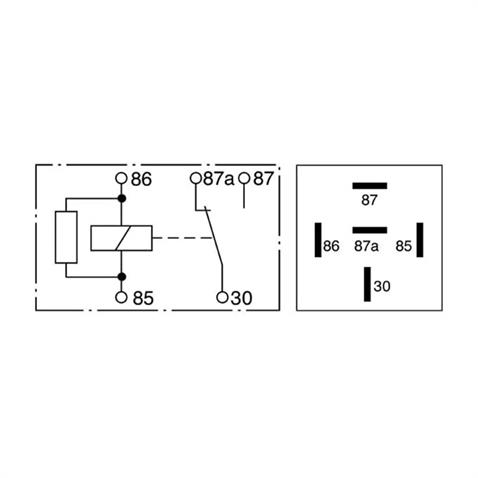 BOSCH 12V RÖLE 5 UÇLU 20 A (ÇİFT PLATİN) (DİRENÇLİ) (30-85-86-87-87a)