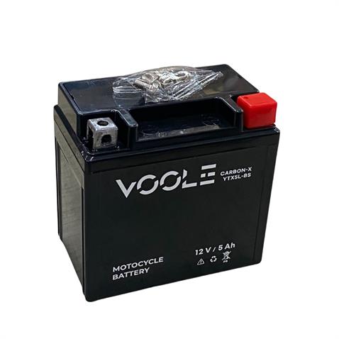 VOOLE 12V 5 AH MOTOSİKLET AKÜSÜ CARBON-X (113*70*105 MM) (YTX5L-BS)