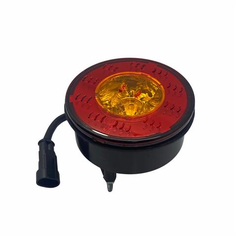 FARBA 12V SİNYAL LAMBASI+DÜZ REFLEKTÖR YUVARLAK SARI (6 LEDLİ) (98 MM)