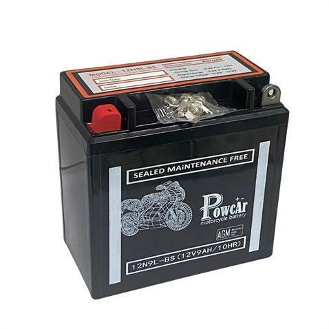 POWCAR 12V 9 AH MOTOSİKLET AKÜSÜ AGM (136*76*134) (12N9L-BS) (+/-) ** TERS **
