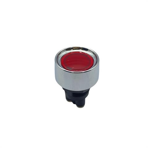12V BUTON 50 A (VİDALI) KROM ÇERÇEVELİ (22 MM) KIRMIZI IŞIKLI