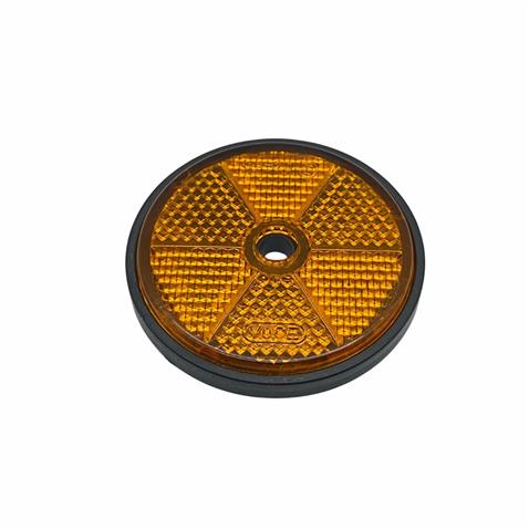 YUVARLAK REFLEKTÖR DELİKLİ SARI (ÇERÇEVELİ) (60 MM)