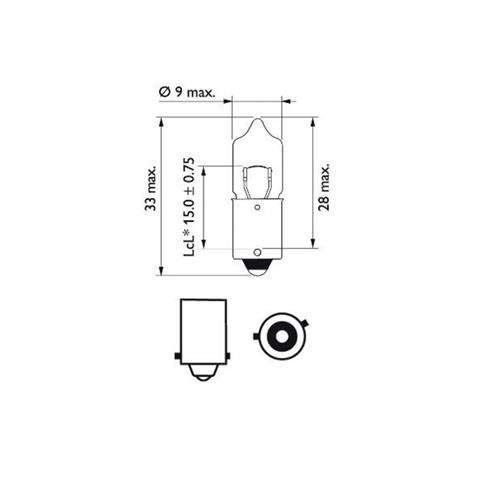 PHILIPS 12V H6 AMPUL 6W (BAX9s)