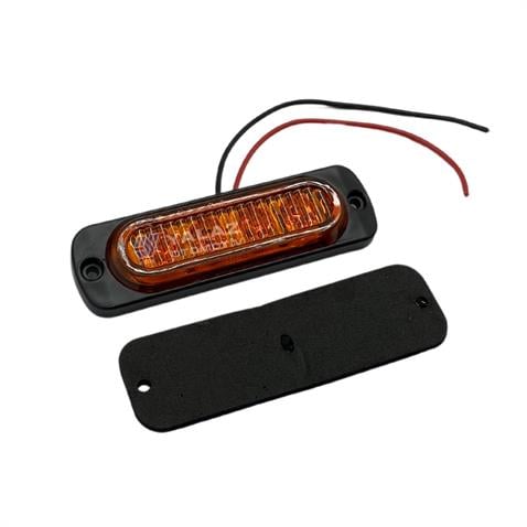 9V-36V  FLAŞ LED LAMBA (SARI) (4X1W) ÇAKAR FONKSİYONLU (85*28*10 MM)