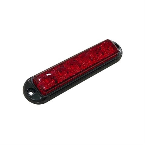 12V-24V İKAZ LAMBASI ÇAKARLI 6-LEDLİ KIRMIZI (2 FONKSİYONLU) (155*37 MM)