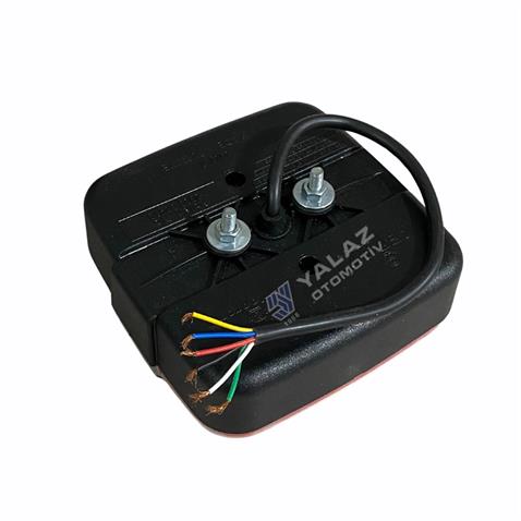 12V STOP LAMBASI KARE (NEON LEDLİ) (KAYAR SİNYALLİ) (4 FONKSİYONLU) (120*120 MM)