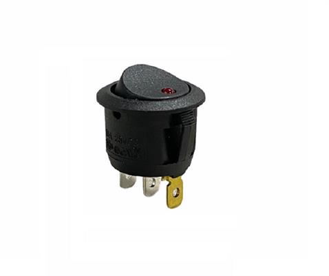 24V TUŞLU ANAHTAR LEDLİ (20 MM) 3 FİŞ (YUVARLAK) KIRMIZI 10 A